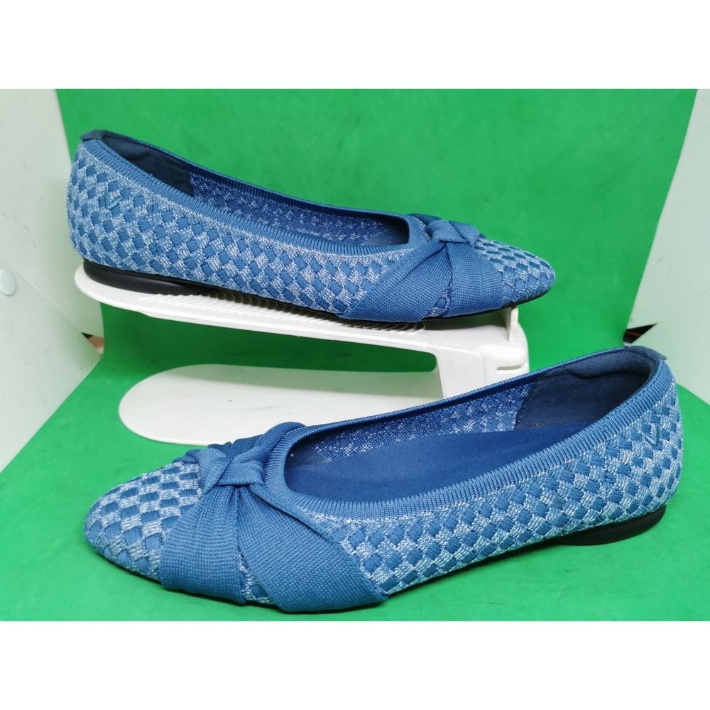 VIVAIA Bibi flats Denim Blue size 7.5/ 38.5 knotted Bow slip-on Comfort Shoes